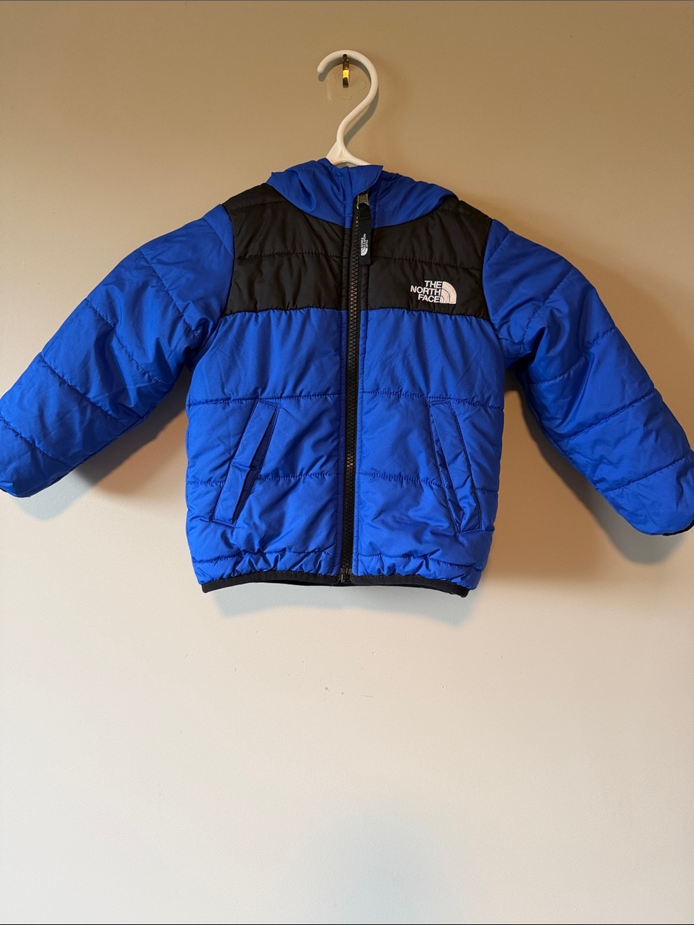 The North Face Toddler Reversible Puffer Jacket Blue Black Size 2T